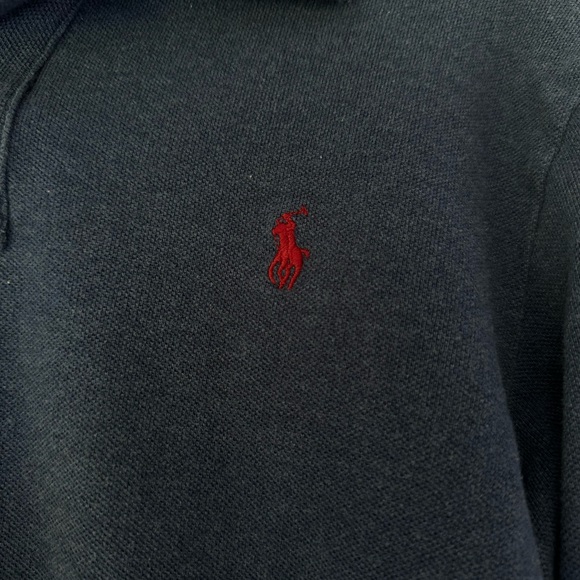 Boys Dark Blue Long-Sleeved Polo Shirt - Picture 4 of 6